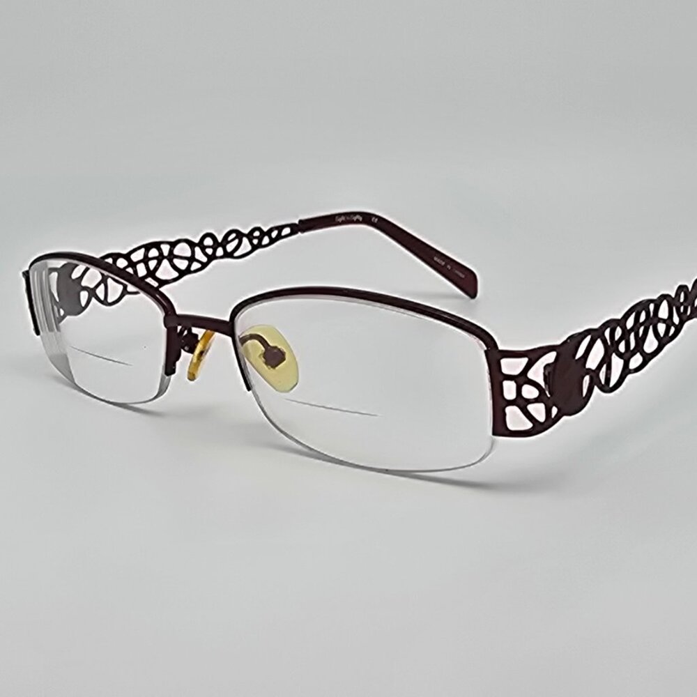 Eight to Eighty Wanda Brown Semi Rimless Eyeglasses Frame 51-18-135